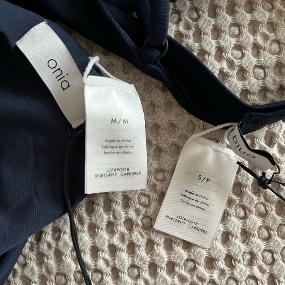 NWT Onia 2-Piece Bikini Ashley Top Splice Malin Bottom Deep Navy Blue Small Med - Picture 3 of 9